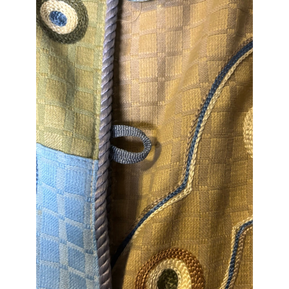 Indigo Moon Embroidered Patchwork Jacket Blue Gre… - image 5